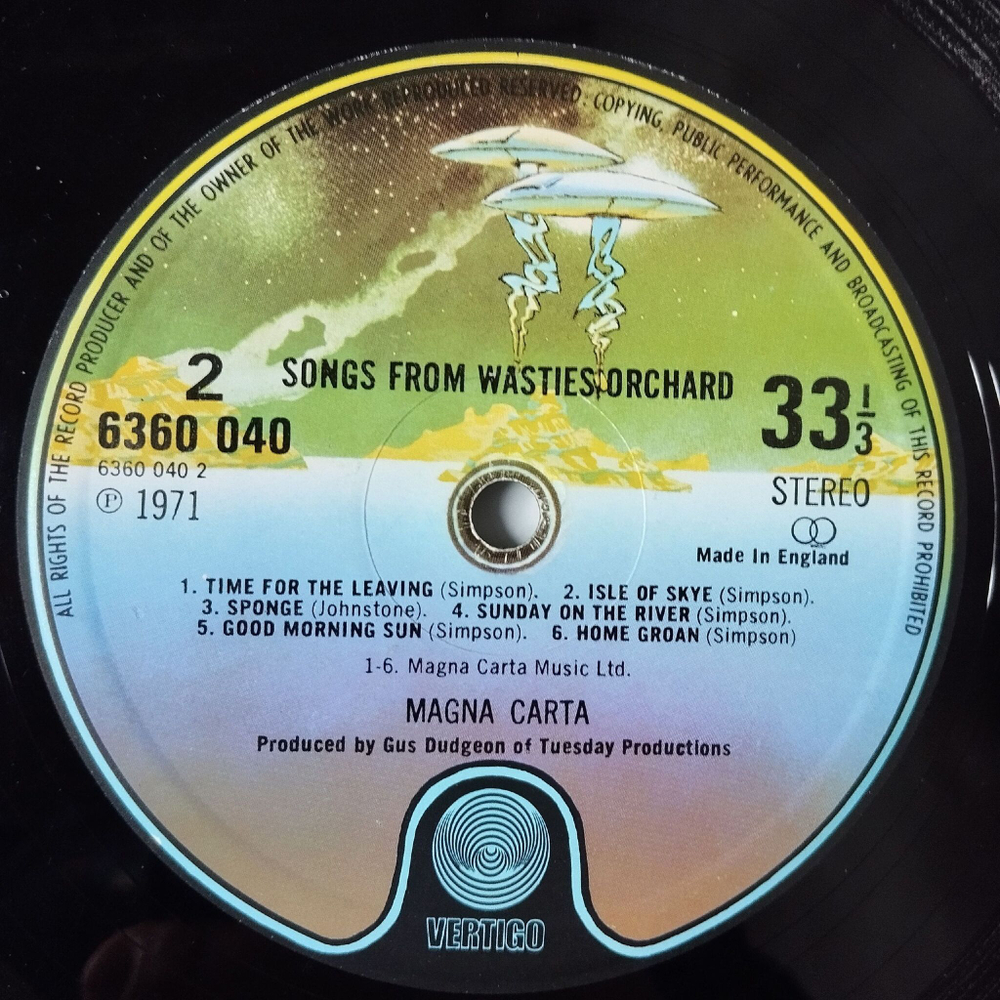 Винтажная виниловая пластинка LP Magna Carta Songs From Wasties Orchard (UK 1971)