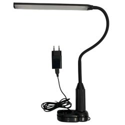 TLD-572 Black-LED-500Lm-4500K-Dimmer Светильник настольный светодиодный на струбцине. 7W. Сенсорный выключатель. Диммер. Черный. ТМ Uniel