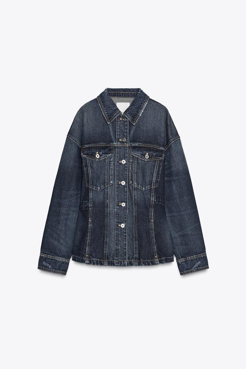 ZARA ДЖИНСОВАЯ КУРТКА TRF, СИНИЙ