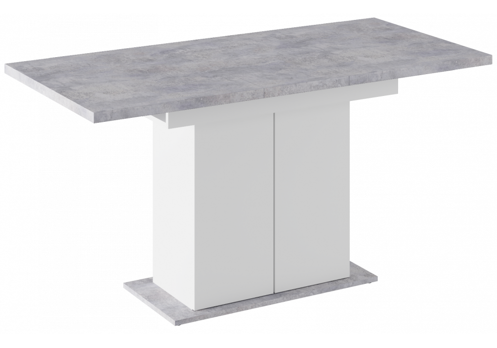 Стол деревянный Woodville Carla белый, цемент светлый