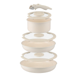 Набор посуды для приготовления со съемной ручкой smart ceramic, 7 предметов, цвета топленого молока