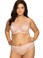 Бюстгальтер plus size на косточках с нежными кружевными элементами (Размер: 75J) (Цвет: черный)