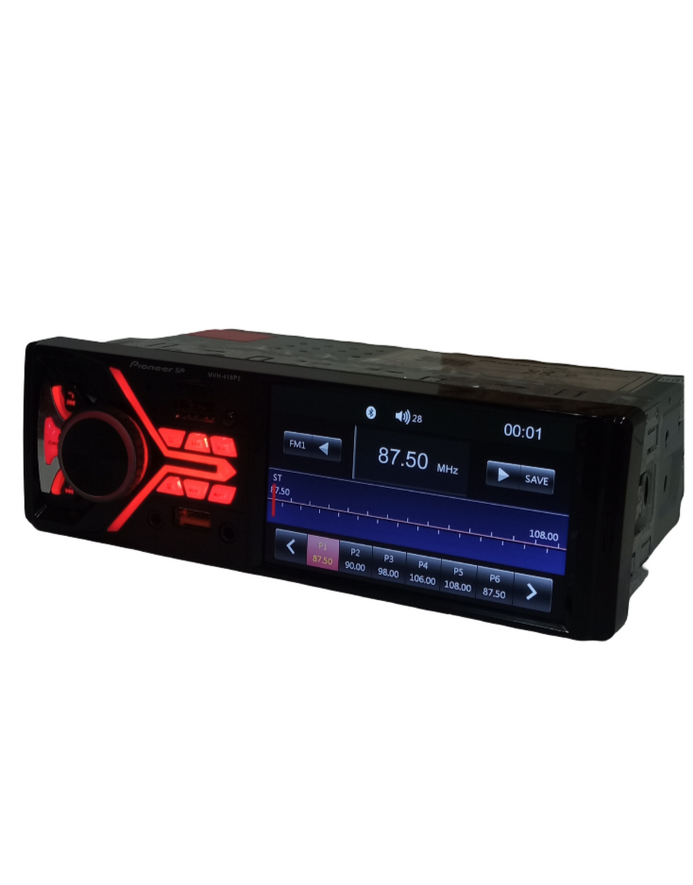 Автомагнитола MP3/MP4/FM экран 4.1" RGB BT BASS Pioneer.SP MVH-418MP5