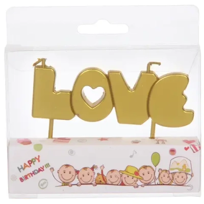 Свечи в торт «Любовь» (набор 4 шт) 7см