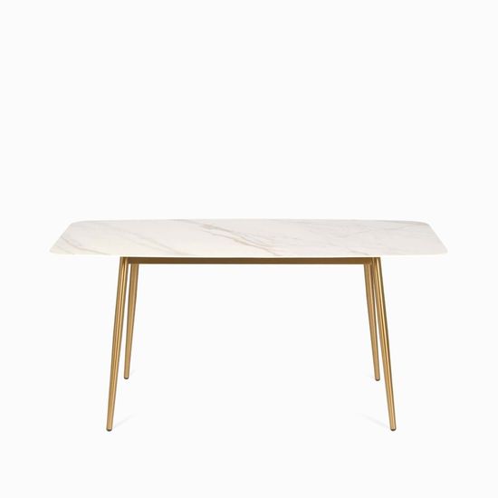 Обеденный стол Cobe 160х80 белый/золотистый