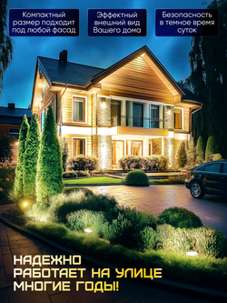 Прожектор для архитектурного и ландшафтного освещения 220V 24W 3000К теплый белый, угол 30 градусов