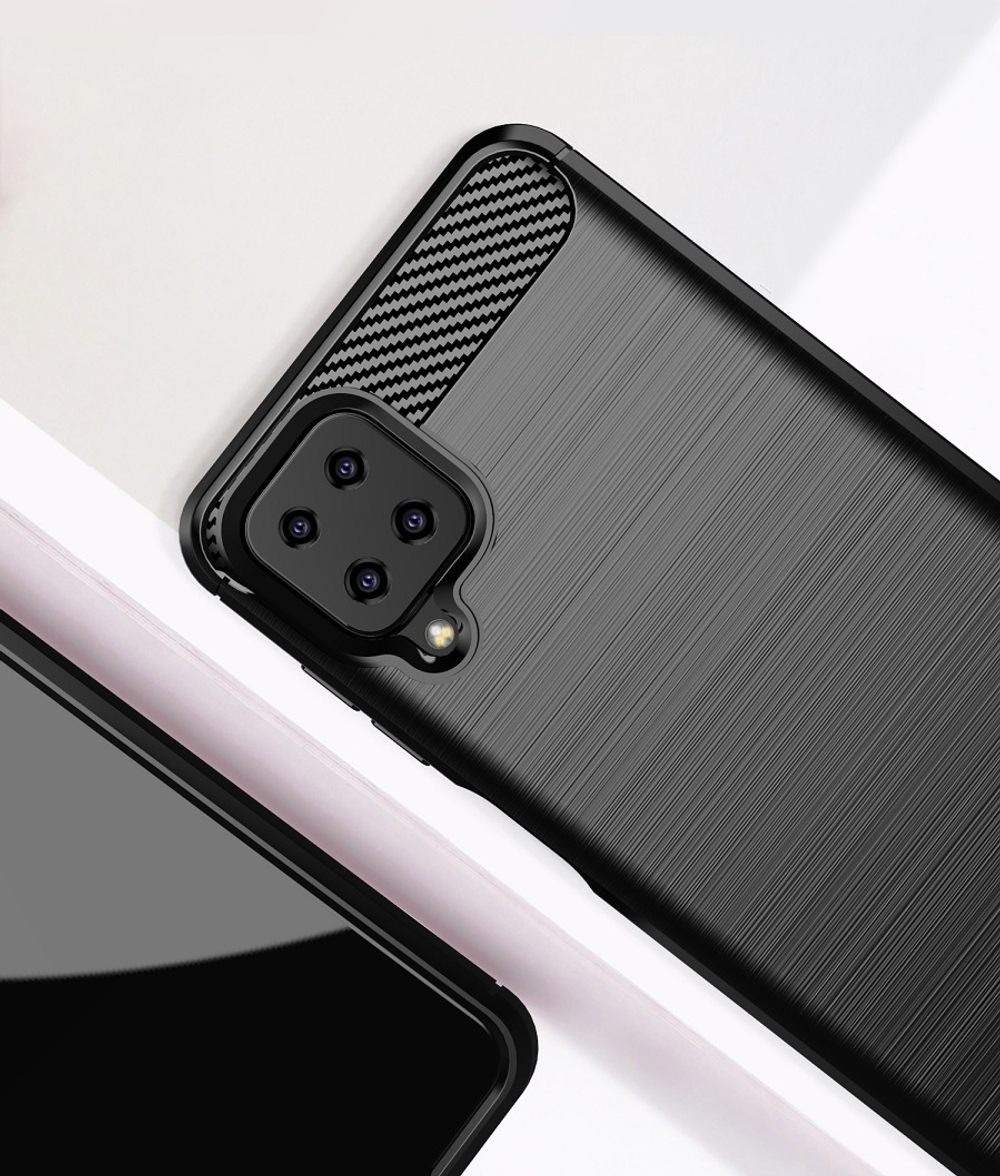 Мягкий защитный чехол для смартфона Samsung Galaxy M12 с 2021 года, серия Carbon от Caseport