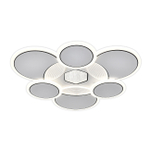 Потолочный светодиодный светильник 80Вт, 6425лм, 3000-6500K, Ra>80, плавная регулировка мощности, изменение цветовой температуры, ночник, пульт, металл/акрил, белый/чёрный