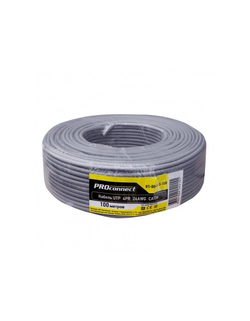 PROconnect (01-0043-3-100) Кабель витая пара омедненный U/UTP, CCA, CAT 5, PVC, 4PR, 26AWG, INDOOR, SOLID, серый, 305м Light