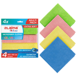 Салфетка из МИКРОФИБРЫ универсальная 40х40 см комплект 4 шт. MULTI PRO COLOUR 280 г/м2 LAIMA (2 штуки в упаковке)