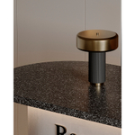 Лампа настольная stone, D27х35 см, черная/золотистая