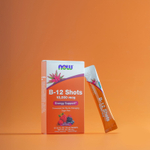 NOW Foods, B-12 Shots, ягодное ассорти, 12 пакетиков по 15 мл (0,5 жидк. Унции)
