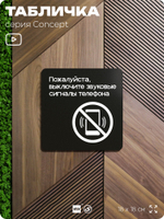 Табличка Выключите звуковой сигнал мобильного телефона, на дверь и стену, навигационная и информационная, серия CONCEPT, 18х18 см, Айдентика Технолоджи