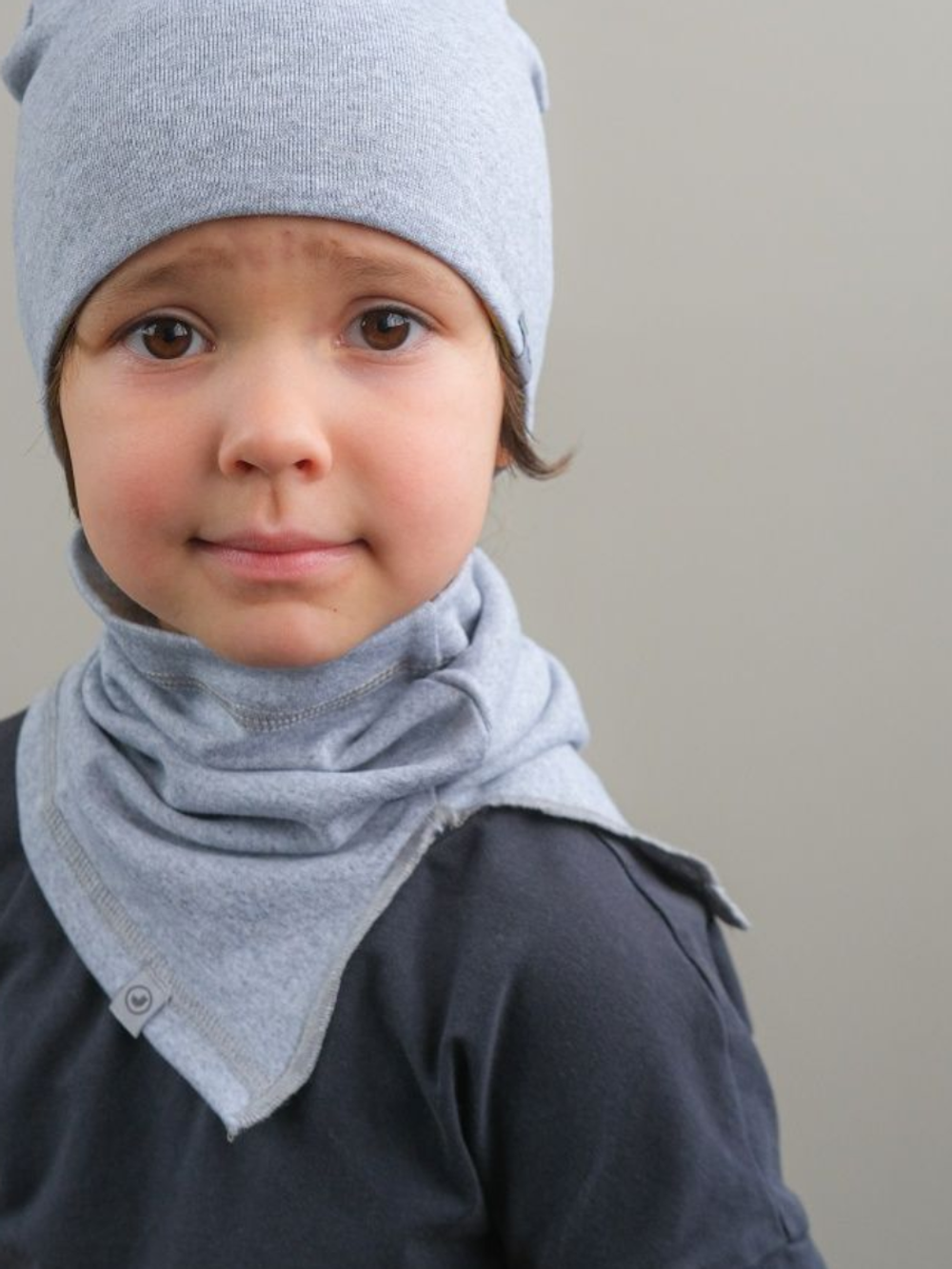 Комплект Шапка трикотажная+снуд (Желтый, Серый меланж) ФЛАЙ