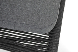 "Ането" стул барный плетеный из роупа, каркас алюминий темно-серый (RAL7024) муар, роуп темно-серый круглый, ткань темно-серая 027