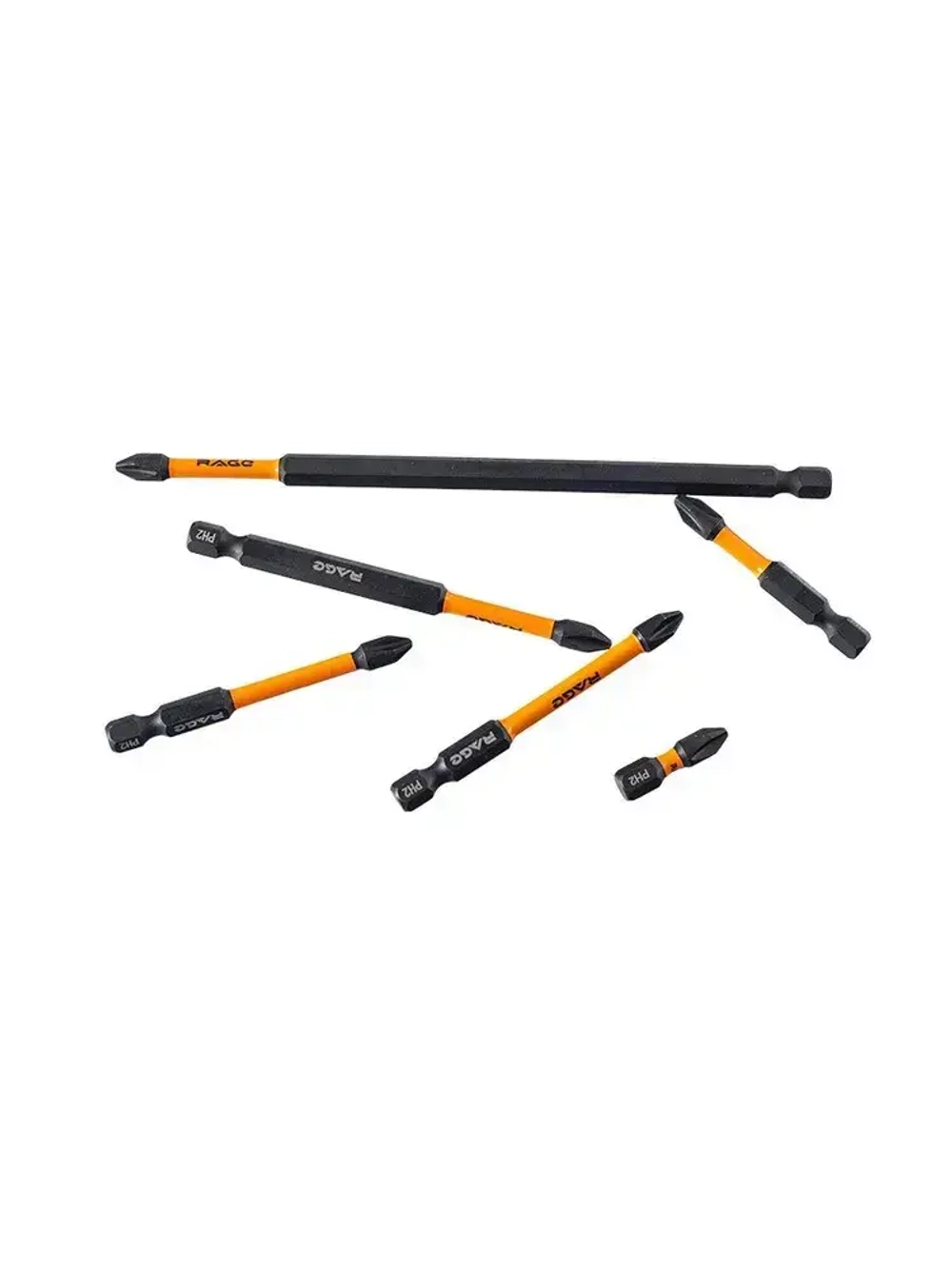 Набор бит торсионных IMPACT S2 PH2 х 25 мм 50 мм 65 мм 70 мм 90 мм 150 мм 6 шт RAGE