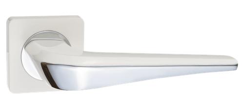 Ручка квадрат Ренц Фиоре, цвет белый/хром ЦАМ (гарантия - 10 лет)