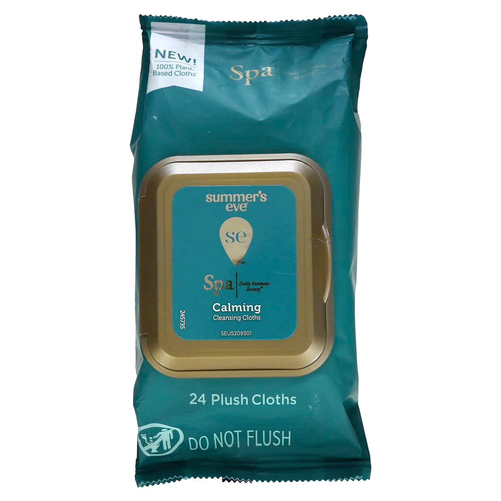 Summer's Eve, Spa, успокаивающие очищающие салфетки`` 24 мягких салфетки