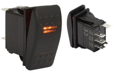 Клавишный выключатель, 2 светодиода, трехпозиционный (10264192)