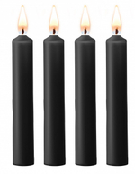 Набор из 4 черных восковых свечей Teasing Wax Candles (Цвет: черный)