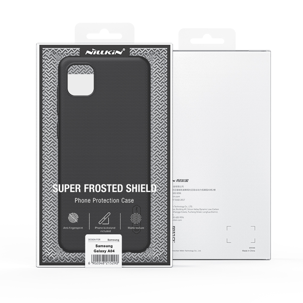 Тонкий защитный чехол черного цвета от Nillkin для Samsung Galaxy A04, серии Super Frosted Shield