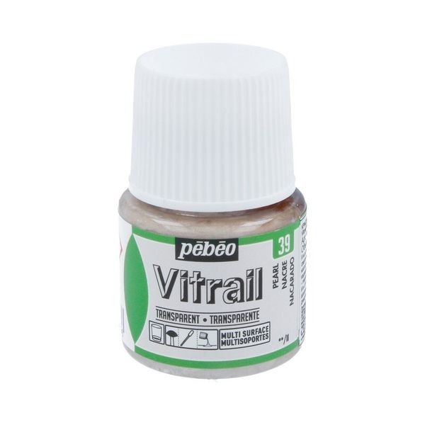 Краска для стекла и металла лаковая прозрачная Vitrail 45 мл, 050-039 жемчужный, Pebeo