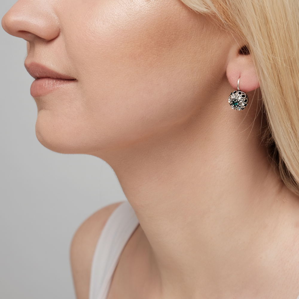 "Малинка" серьги в серебряном покрытии из коллекции "Леди" от Jenavi  с английским замком