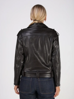 Кожаная куртка демисезонная косуха оверсайз