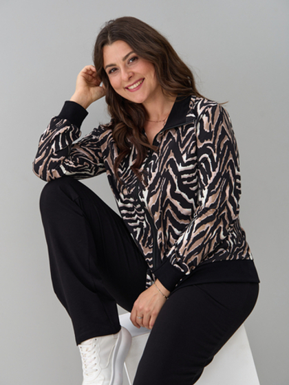 Костюм с брюками КБ-184/зебра-бежчерная