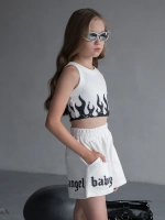 Спортивный костюм для девочки в сад топ и шорты