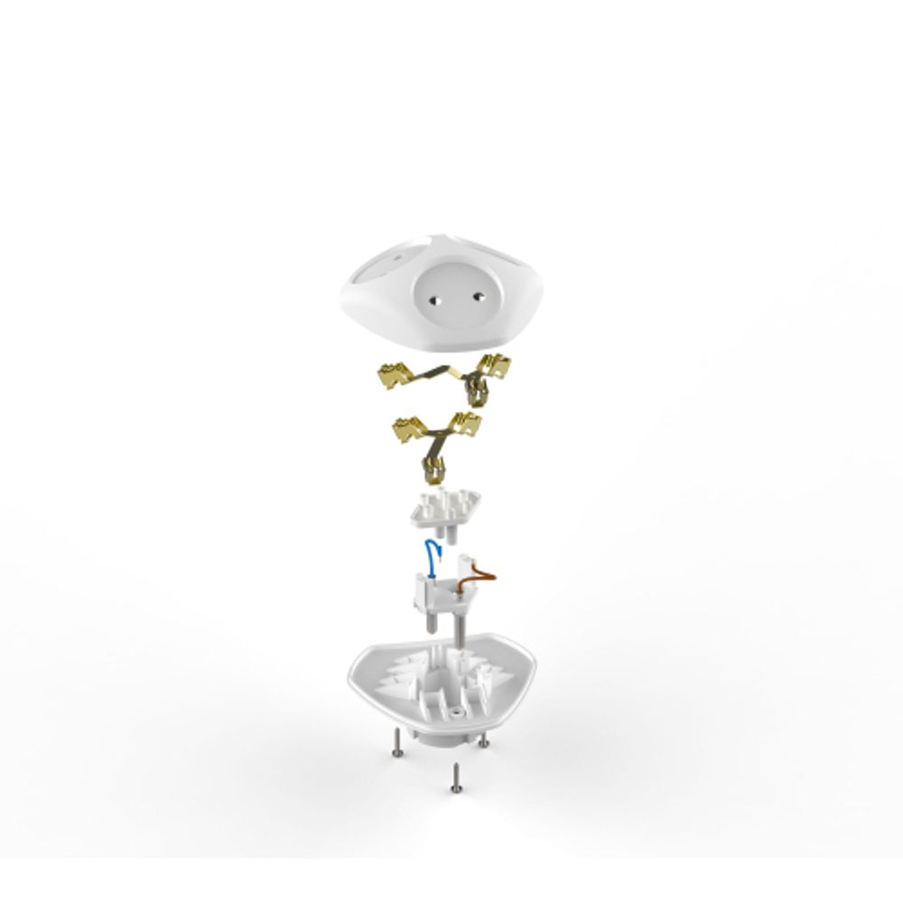 Разветвитель электрический ЭРА SPx-3-W на 3 розетки без заземления 10А белый