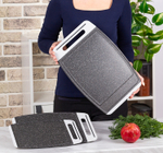 Доска разделочная ХЕВИ 300*200 мм антискользящие вставки, увеличенная толщина, желобки для отвода влаги М1565