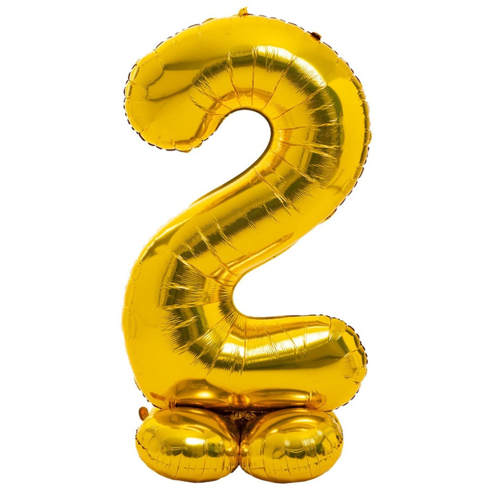 Шар фольгированный Цифра 2 165 см (Золотой)