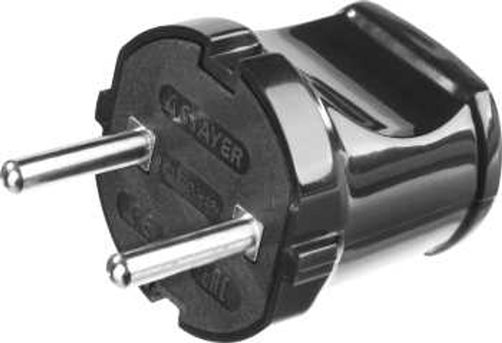 Вилка MAXElectro электрическая, 6А/220В, черная, STAYER, 55150-B
