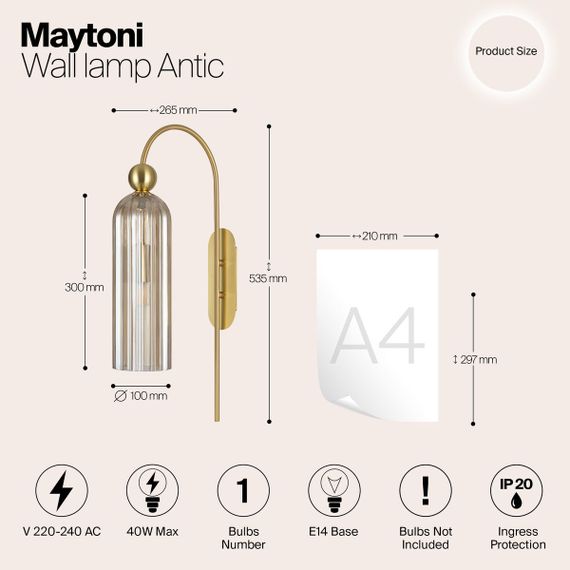 Бра Maytoni Antic MOD302WL-01CG