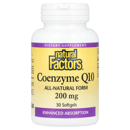 Natural Factors, коэнзим Q10, 200 мг, 30 капсул