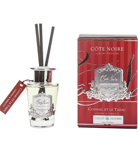 Коньяк и табак, ароматический диффузор в серебряном декоре, Cote Noire