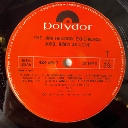 Винтажная виниловая пластинка LP The Jimi Hendrix Experience Axis: Bold As Love (Spain 1989)