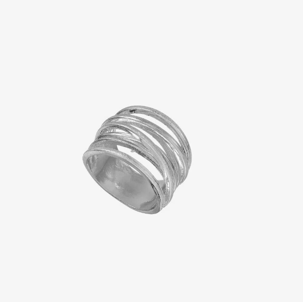 Кольцо Dansk Copenhagen, Courage Waterproof, переплетенное, металл, DNSK26.1-1W2301003 (серебристый,