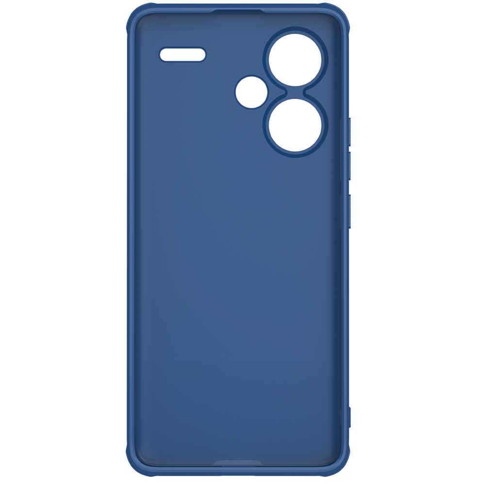 Усиленный противоударный чехол синего цвета от Nillkin для Xiaomi Redmi Note 13 Pro+ Плюс, серия Super Frosted Shield Pro