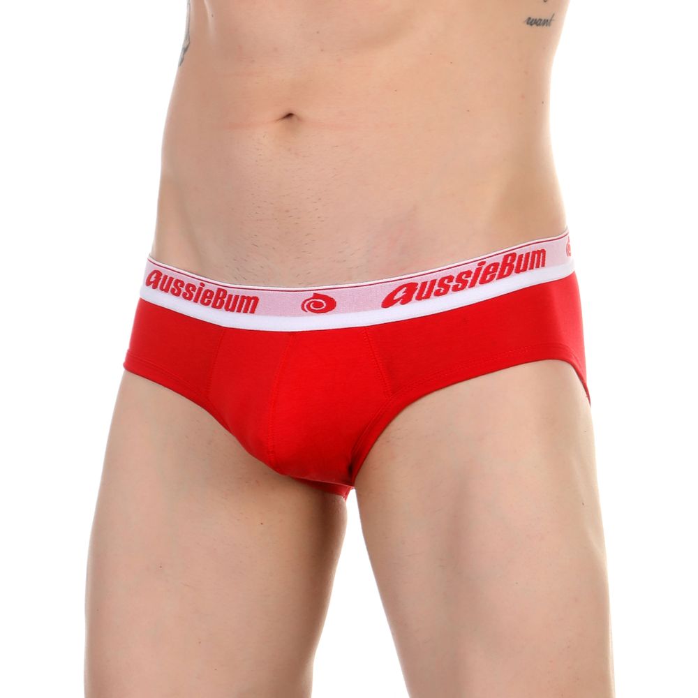 Мужские трусы брифы красные Aussiebum