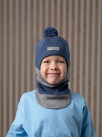 Шлем весенний/осенний вязаный (Серый габардин) ЧИП