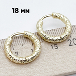 Ювелирные швензы Конго с позолотой, размер 18 мм, толщина 3 мм, цена за пару