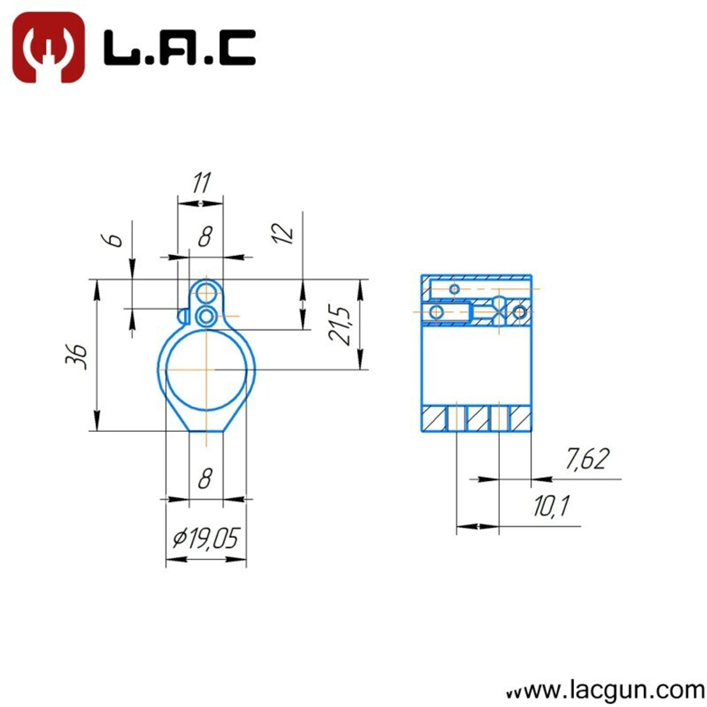 ДТК 5.45/223 М24*1,5 - под быстросъёмную банку #LAC0227, Lacgun