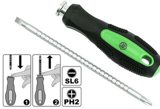 Отвертка комбинированная 2в1 "АВТОТОРГ" (SL6-PH2) комби с регулировкой стержня АТ-4708\АТ52708