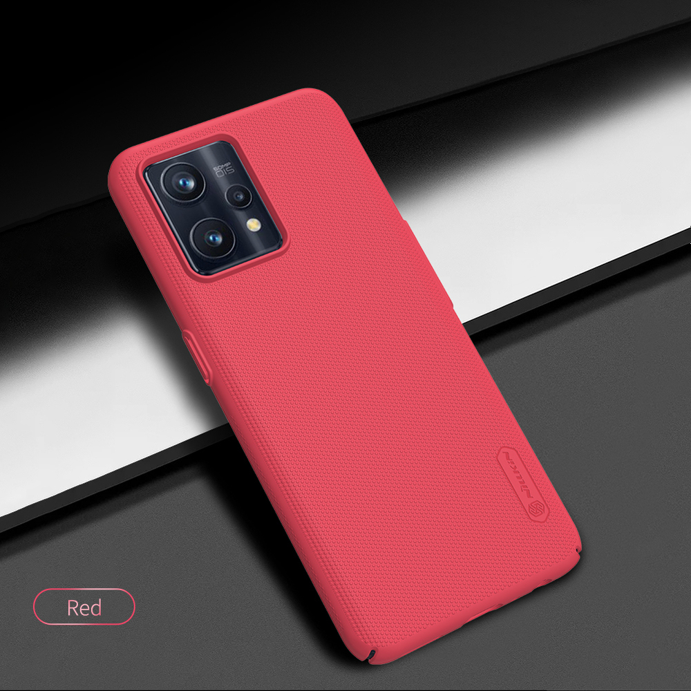 Тонкий жесткий чехол красного цвета от Nillkin серии Super Frosted Shield для Realme 9 4G и 9 PRO+ 5G