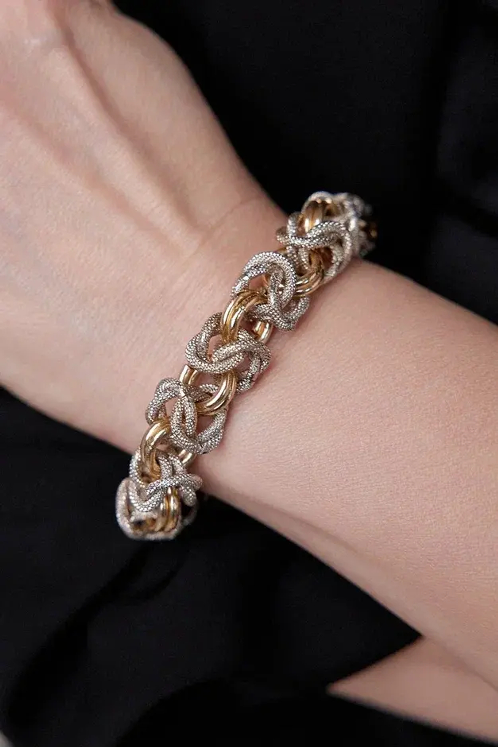 Браслет Византия, оттенки золото и серебро