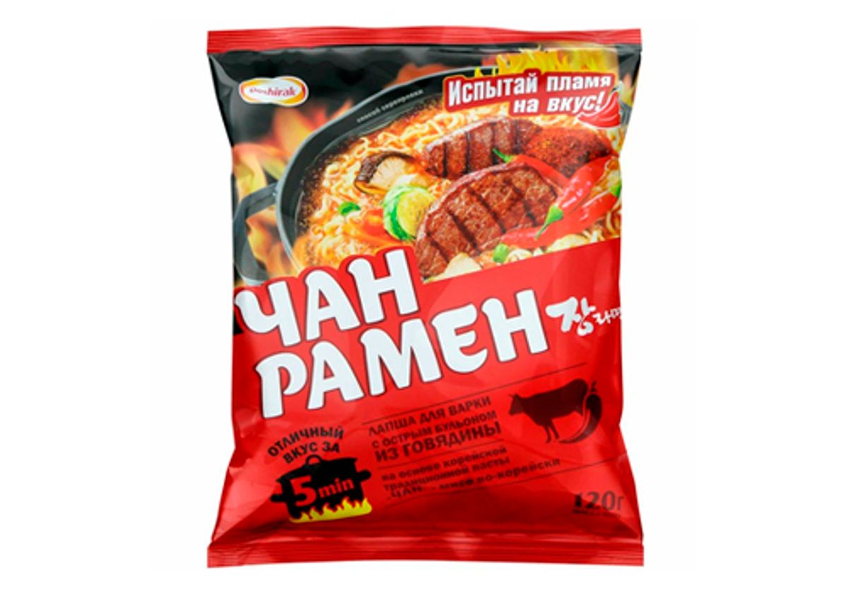 Лапша для варки с острым бульоном из говядины, 120г
