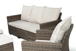 "Бостон" лаунж-зона из искусственного ротанга, цвет соломенный