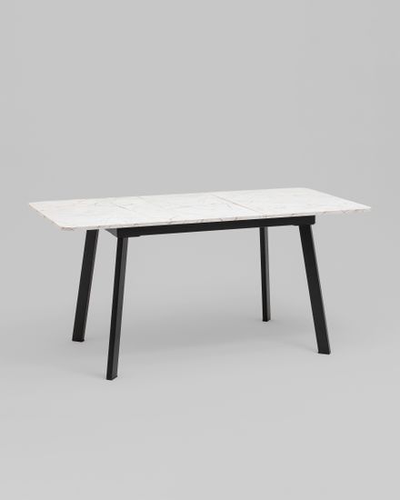 Стол Batu new 120-160/80/76 столешница ЛМДФ азул оникс подстолье металл черный